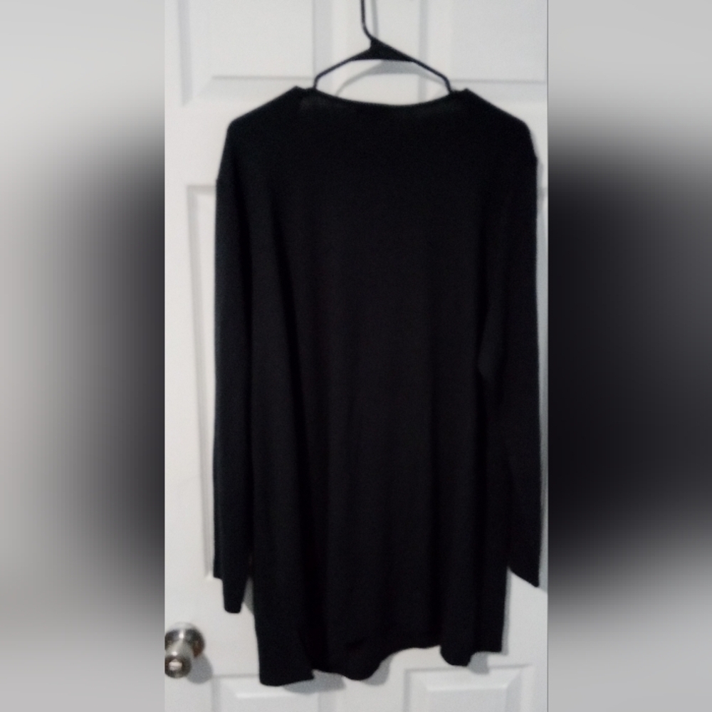 J. Jill Black Textured Long Sleeve Top - Picture 3 of 3